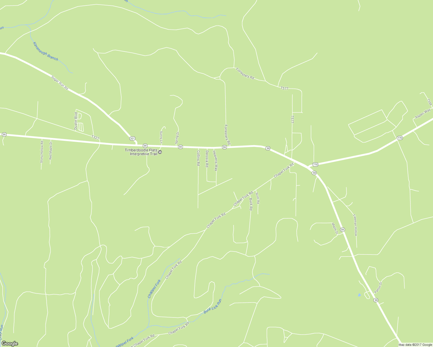 map of restaurants, bars, coffee shops, grocery stores, and more near Heavens Way in Lewis Run