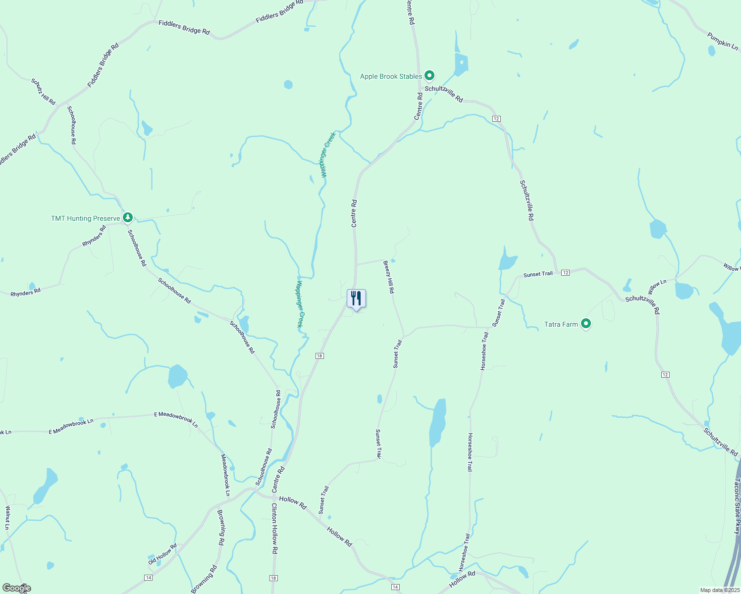 map of restaurants, bars, coffee shops, grocery stores, and more near 828 Centre Road in Staatsburg