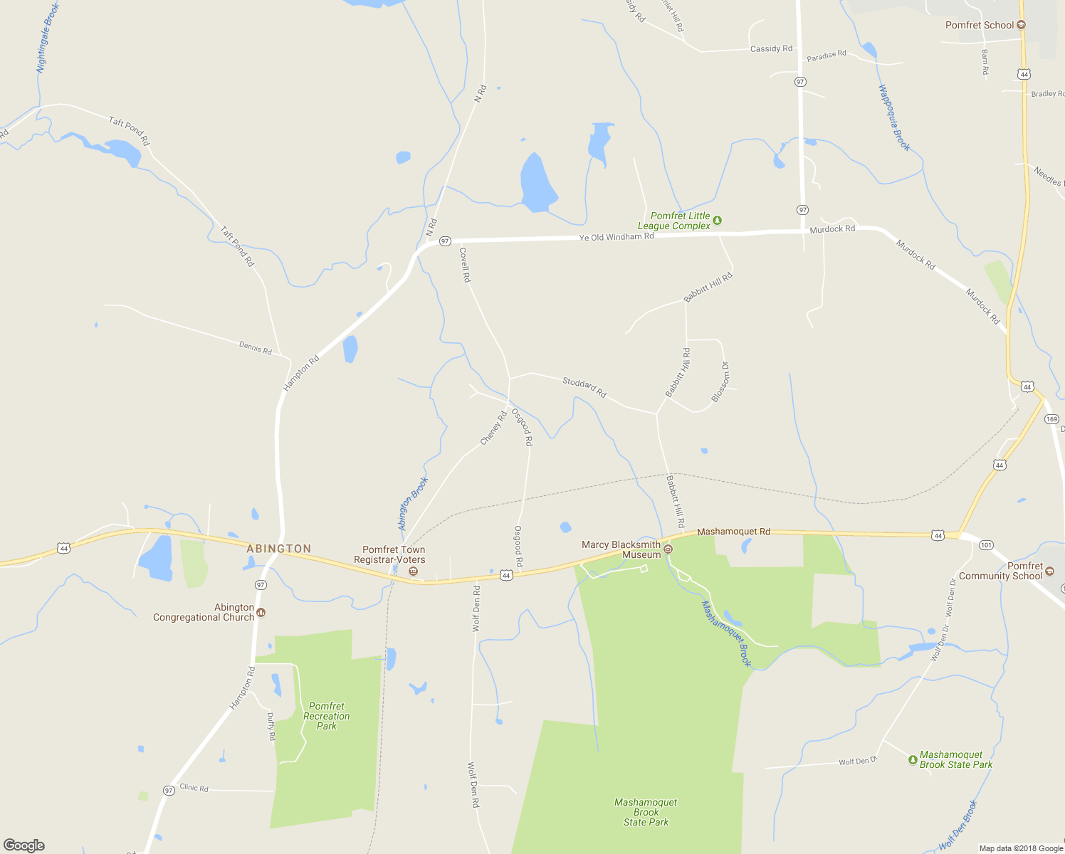 map of restaurants, bars, coffee shops, grocery stores, and more near 147 Covell Road in Pomfret