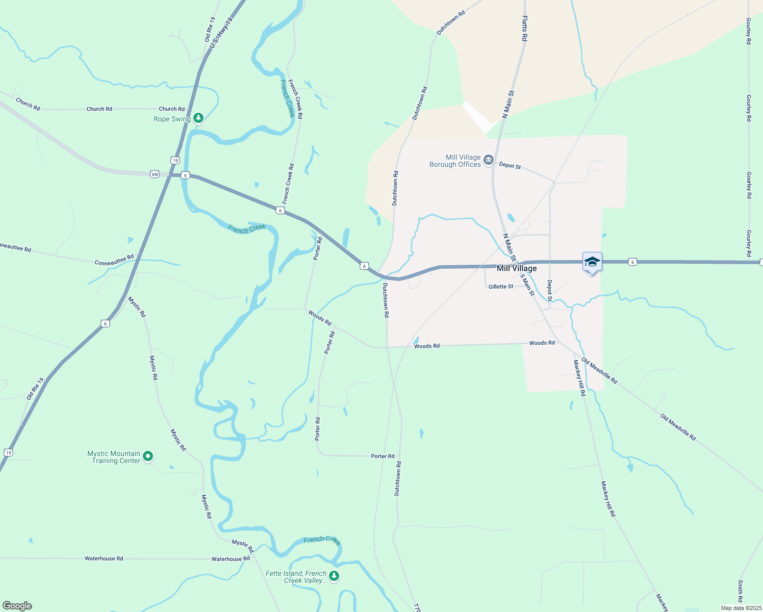 map of restaurants, bars, coffee shops, grocery stores, and more near 14444 Dutchtown Road in Waterford