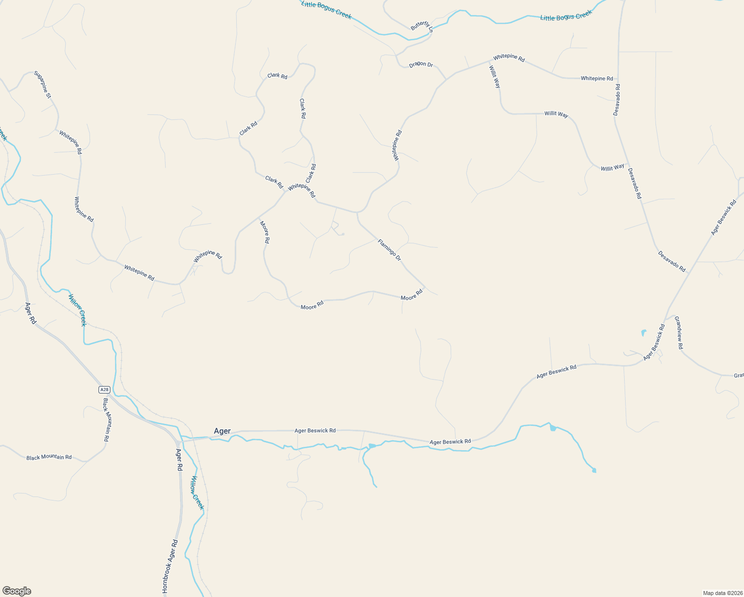 map of restaurants, bars, coffee shops, grocery stores, and more near Ruff Way in Siskiyou County