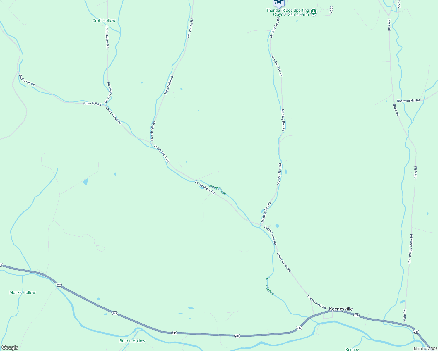 map of restaurants, bars, coffee shops, grocery stores, and more near 750 Locey Creek Road in Middlebury Center