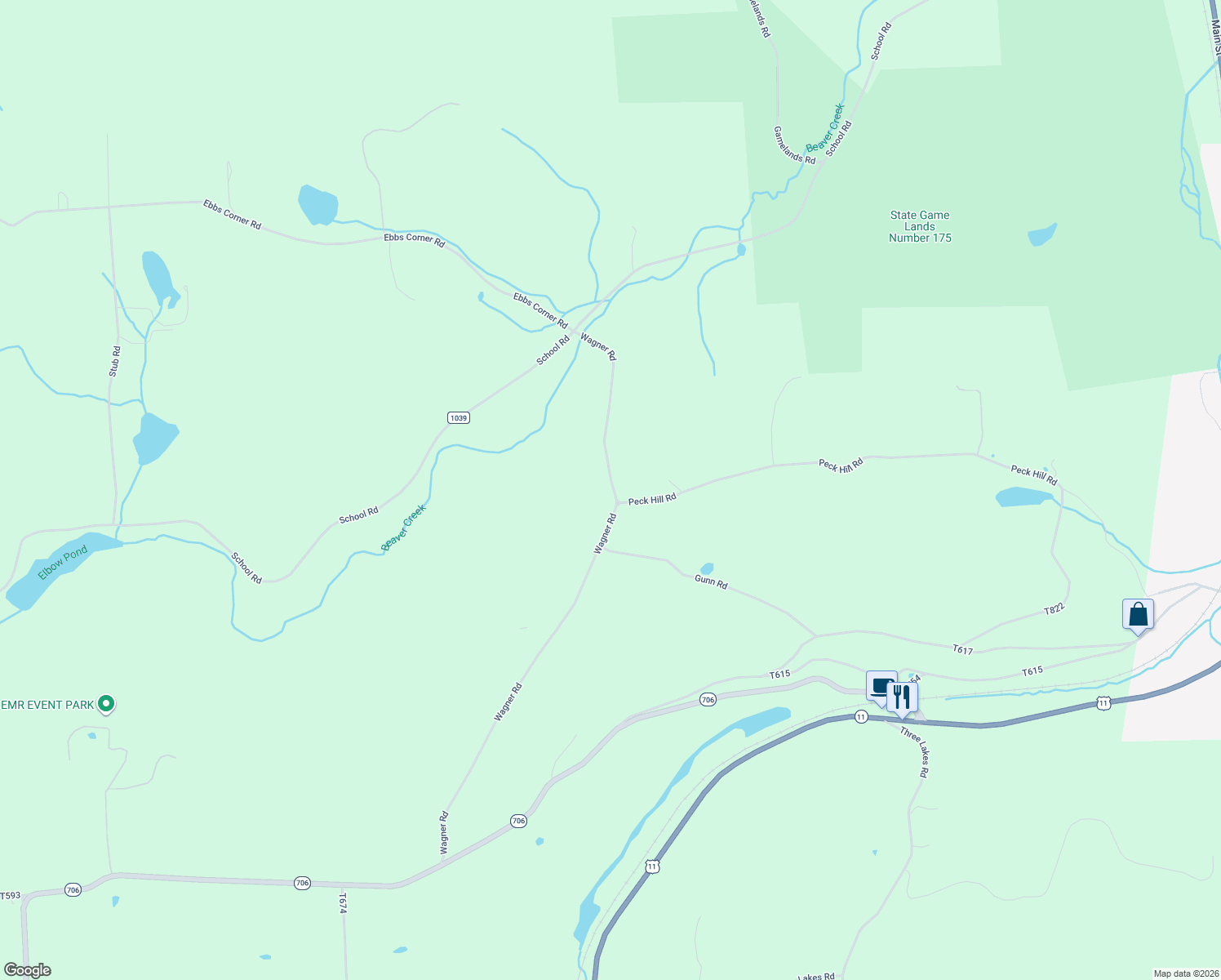 map of restaurants, bars, coffee shops, grocery stores, and more near Wagner Road in New Milford