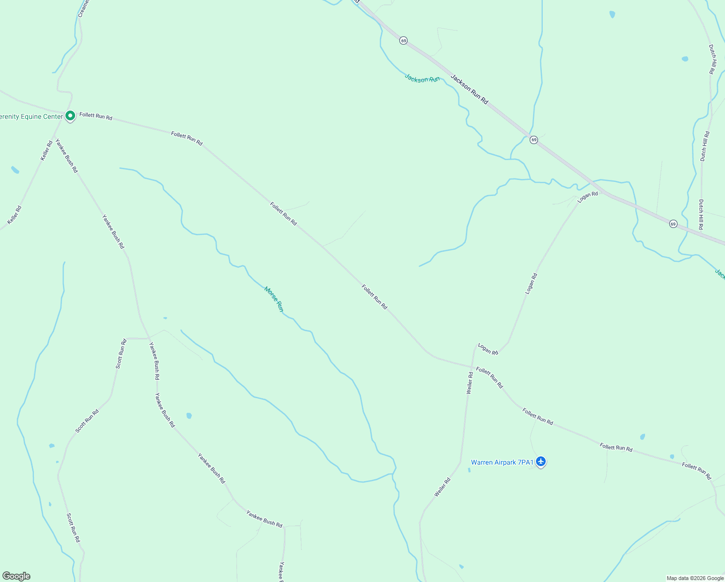 map of restaurants, bars, coffee shops, grocery stores, and more near 3979 Follett Run Road in Warren