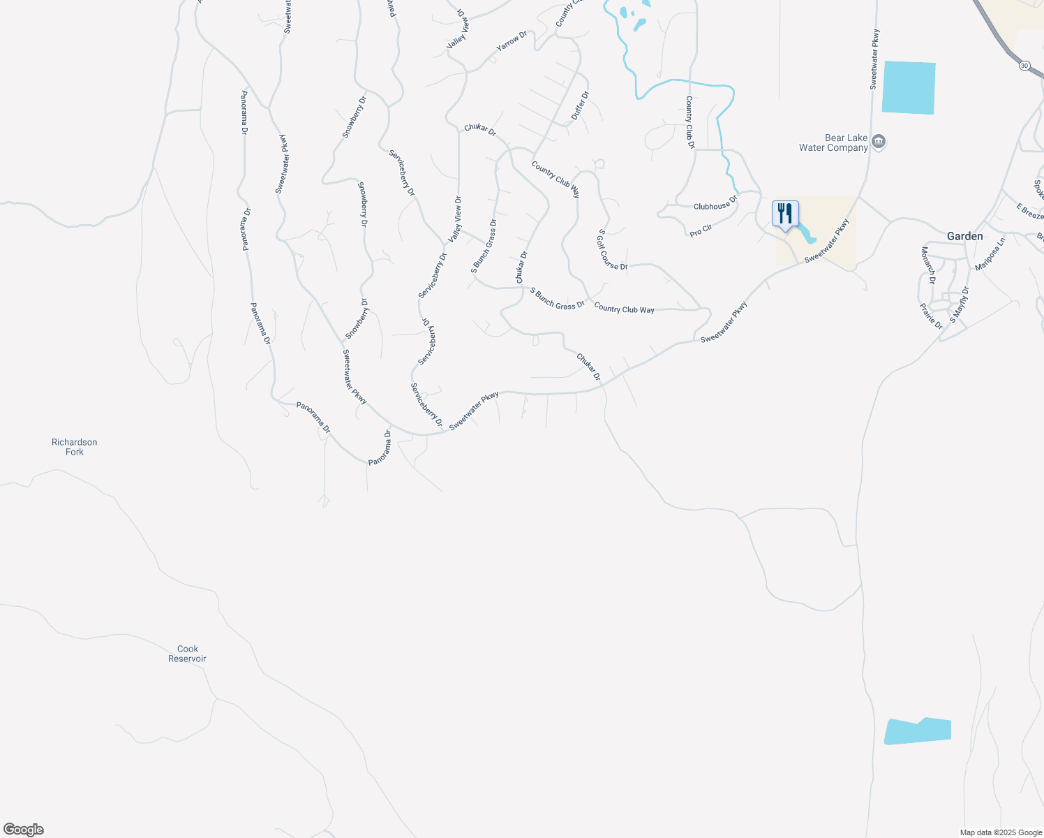 map of restaurants, bars, coffee shops, grocery stores, and more near 3478 South Porcupine Circle in Garden City