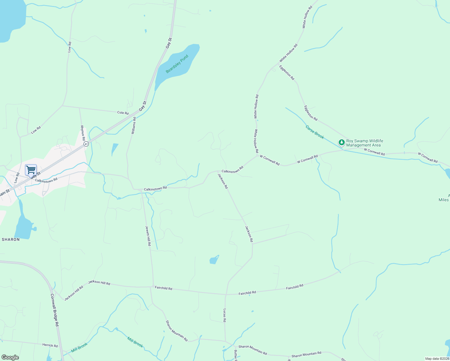 map of restaurants, bars, coffee shops, grocery stores, and more near 106 Jackson Road in Sharon