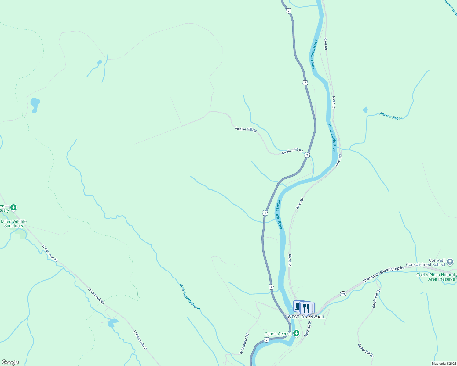 map of restaurants, bars, coffee shops, grocery stores, and more near in Sharon