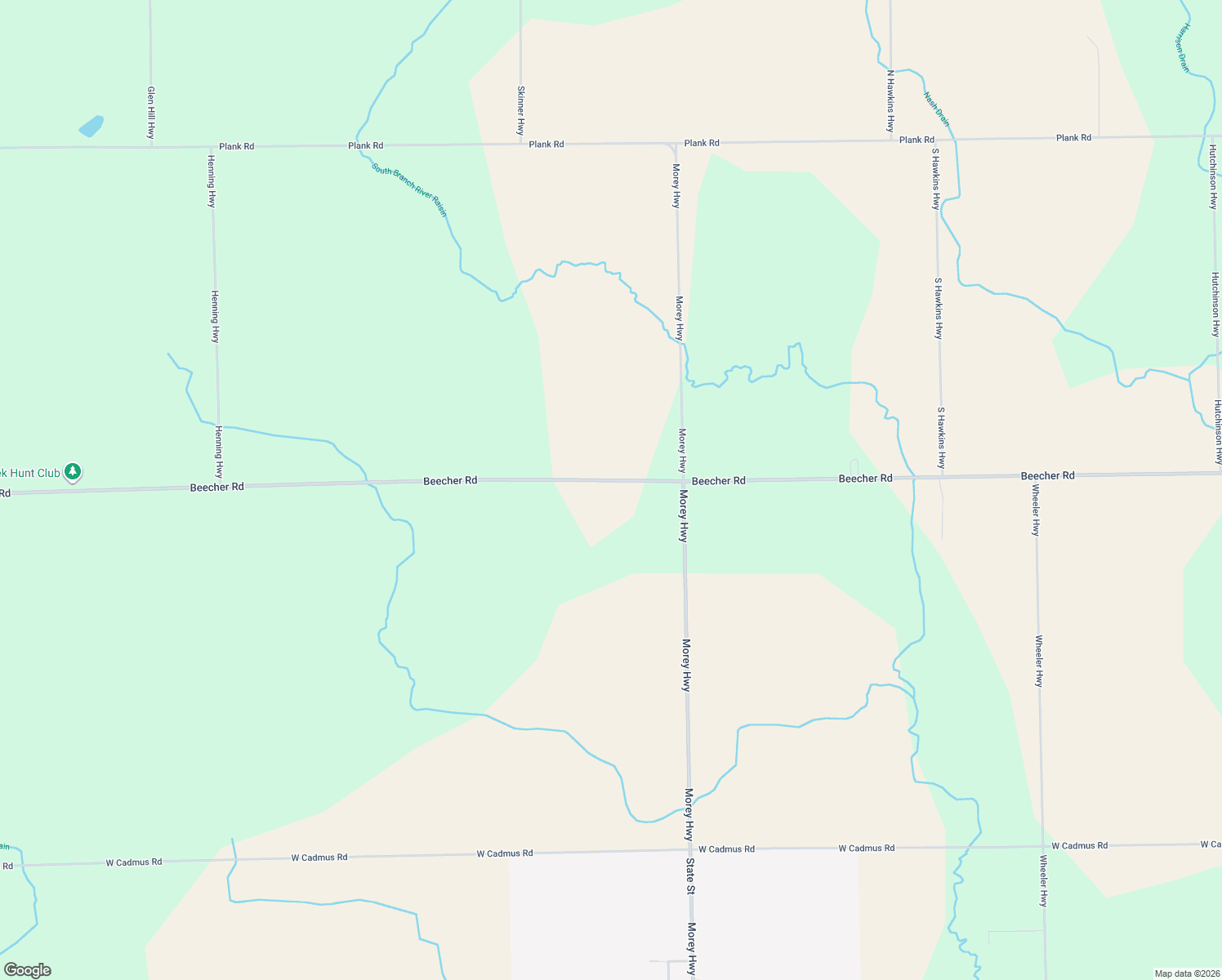 map of restaurants, bars, coffee shops, grocery stores, and more near 11285 Beecher Road in Clayton