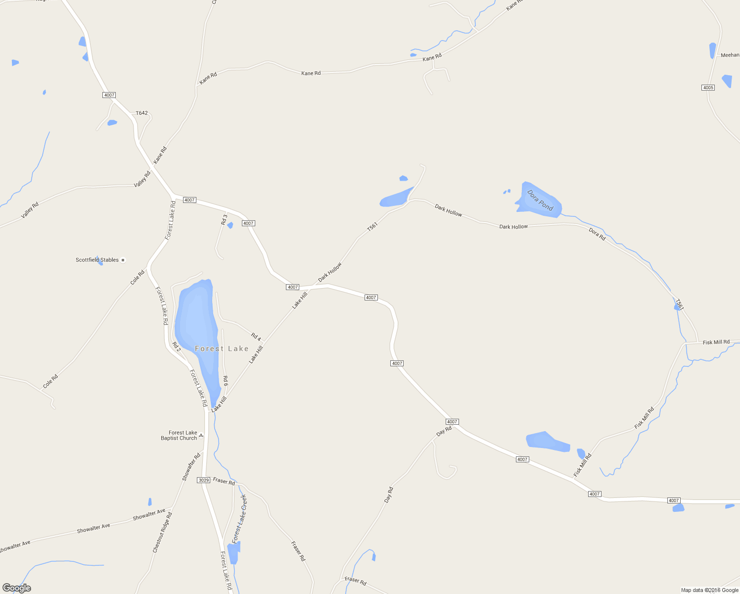 map of restaurants, bars, coffee shops, grocery stores, and more near State Route 4007 in Montrose