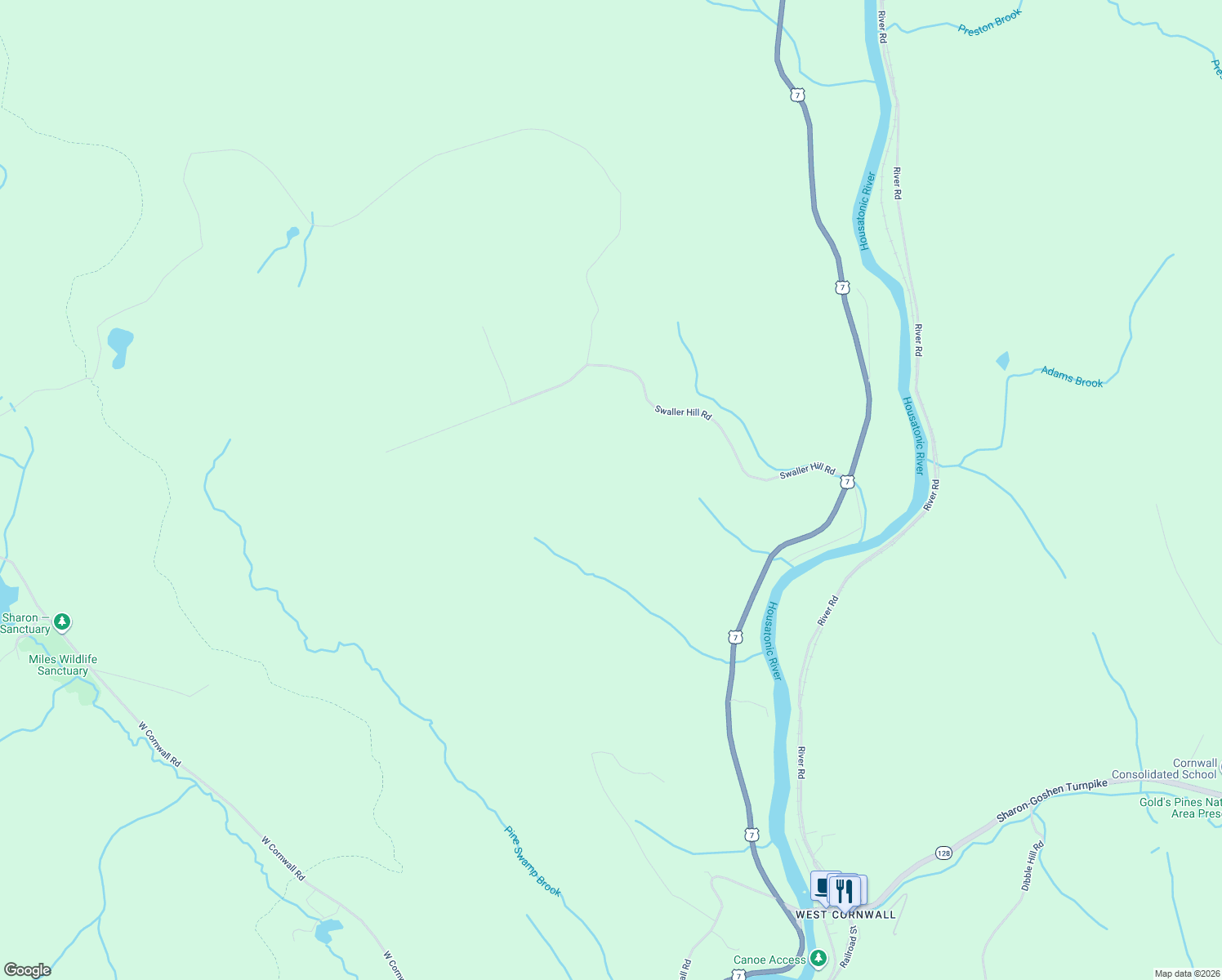 map of restaurants, bars, coffee shops, grocery stores, and more near in Sharon