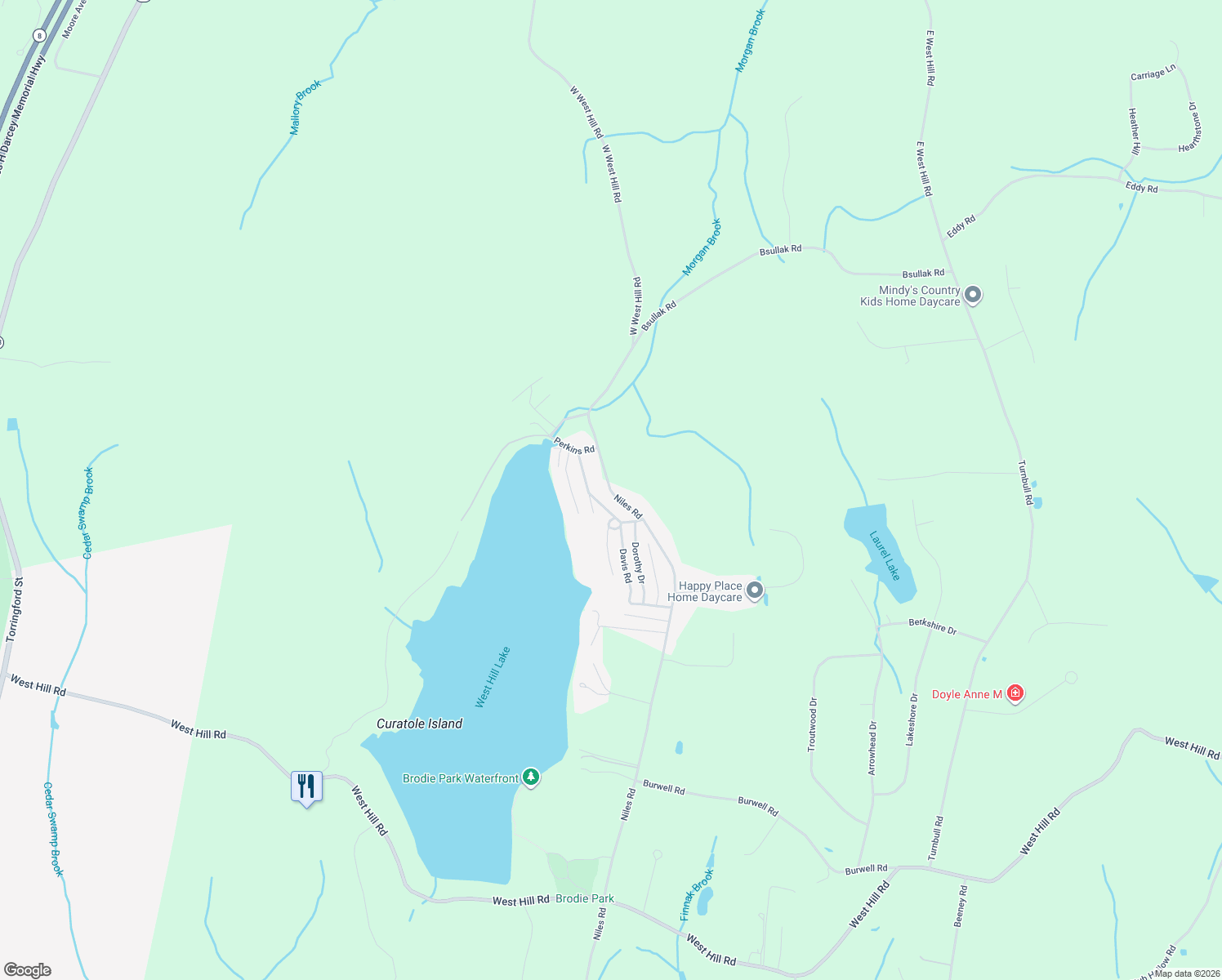 map of restaurants, bars, coffee shops, grocery stores, and more near 18 Niles Road in New Hartford