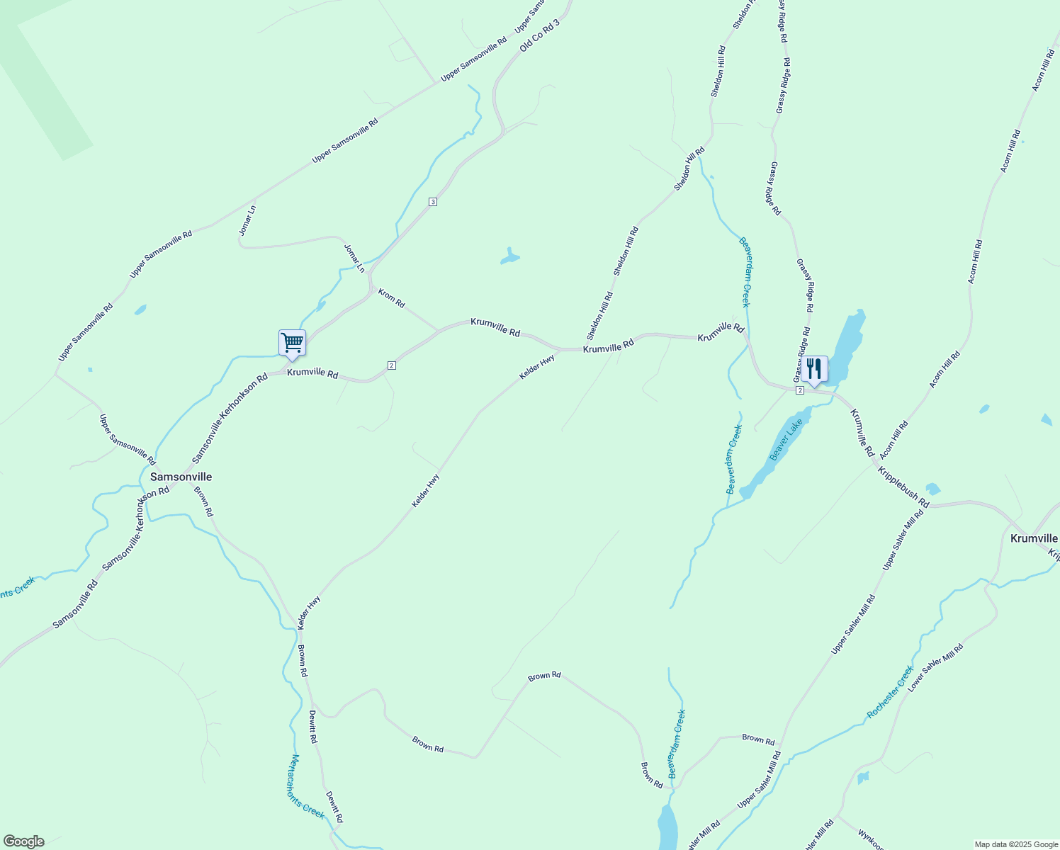 map of restaurants, bars, coffee shops, grocery stores, and more near 31 Kelder Highway in Olivebridge
