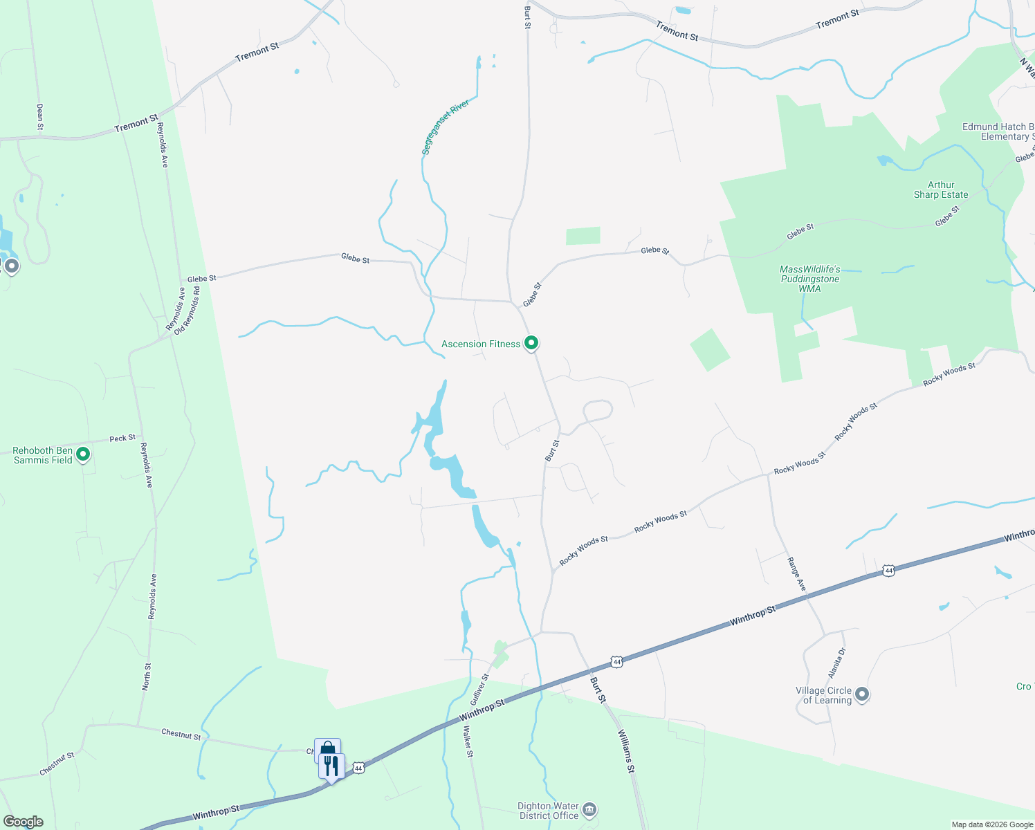 map of restaurants, bars, coffee shops, grocery stores, and more near 37 Briar Road in Taunton