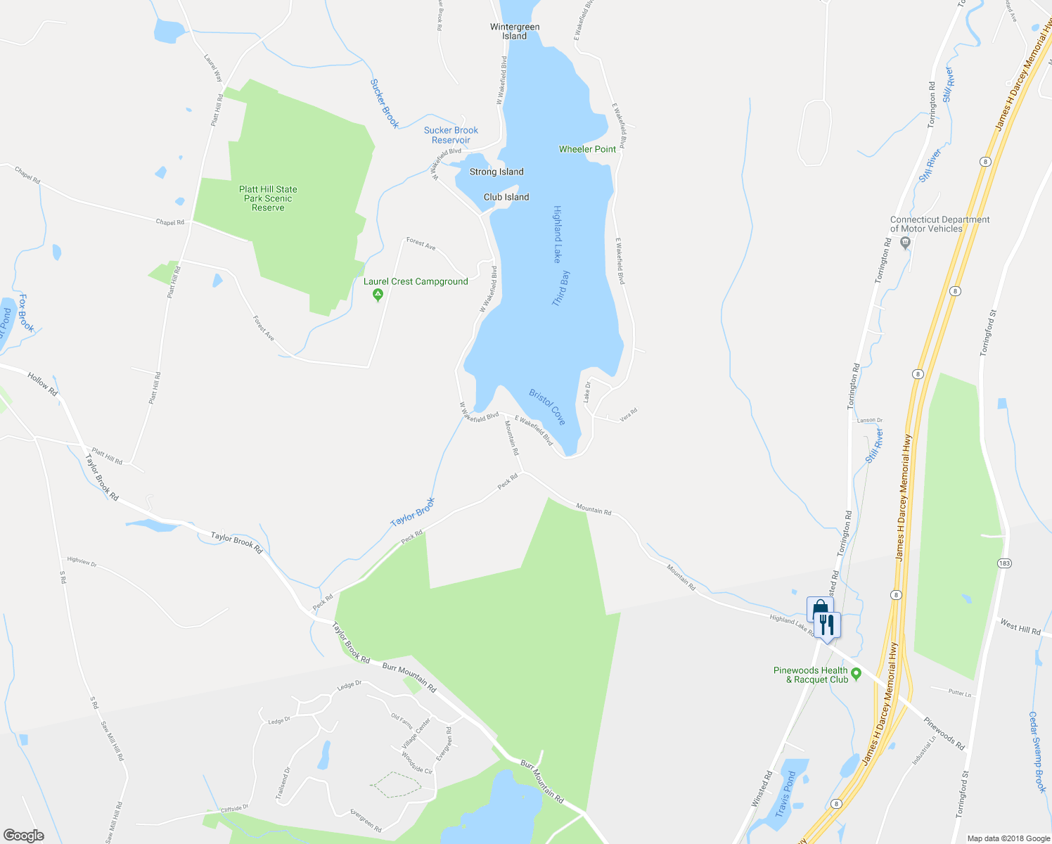 map of restaurants, bars, coffee shops, grocery stores, and more near 807 East Wakefield Boulevard in Winchester