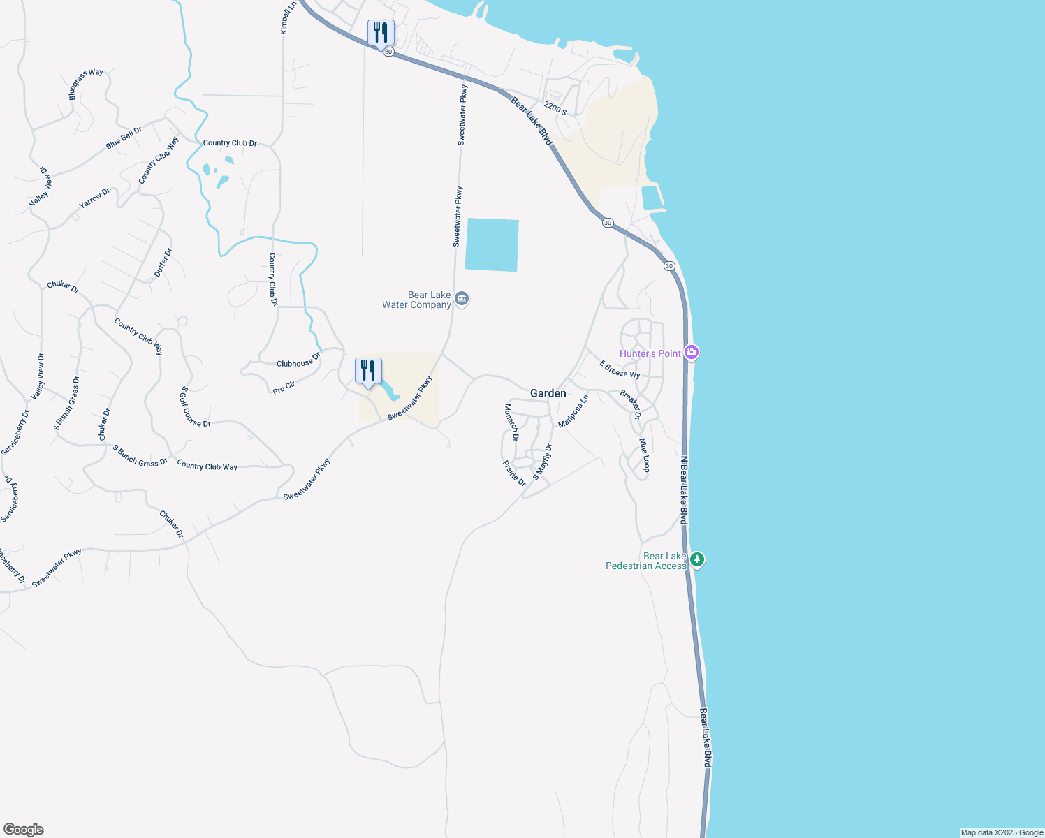 map of restaurants, bars, coffee shops, grocery stores, and more near 3068 Monarch Drive in Garden City