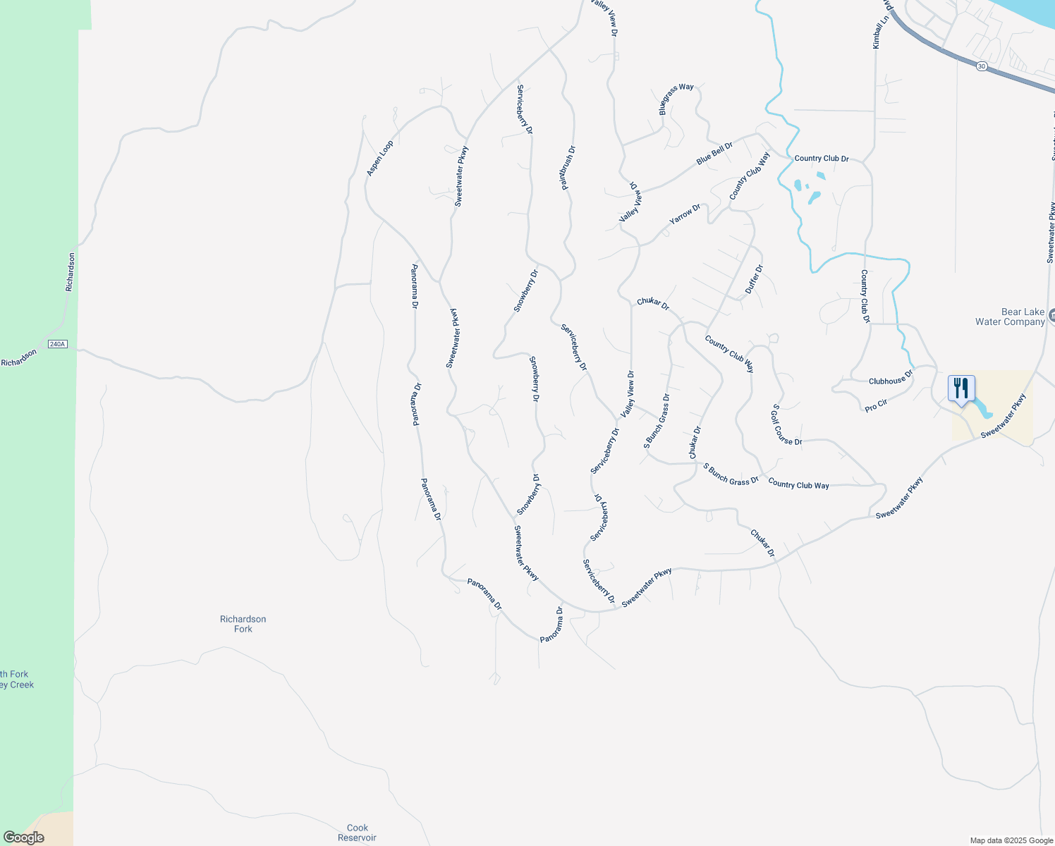 map of restaurants, bars, coffee shops, grocery stores, and more near 3041 Snowberry Drive in Garden City