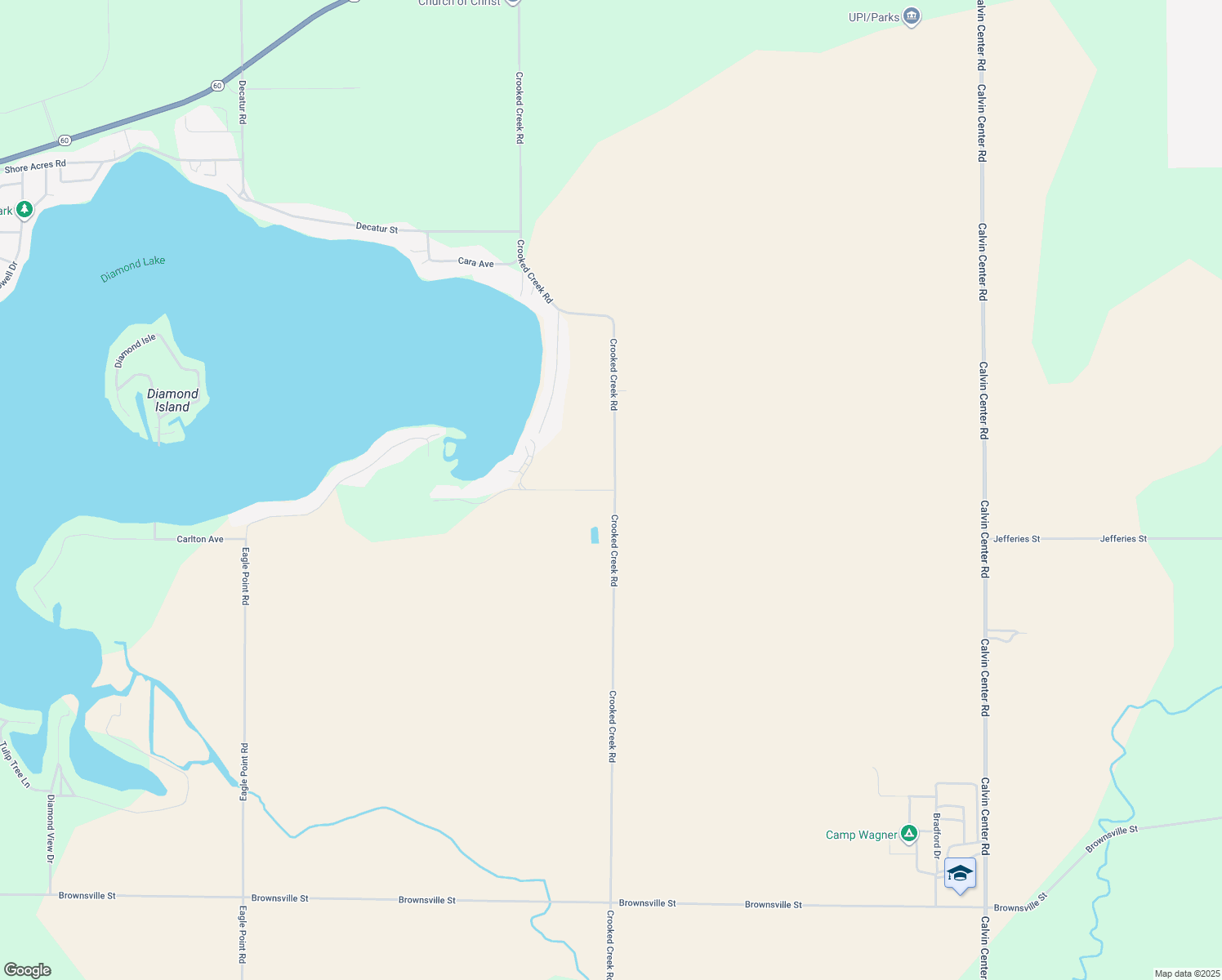 map of restaurants, bars, coffee shops, grocery stores, and more near 61724 Colony Bay Drive in Cassopolis