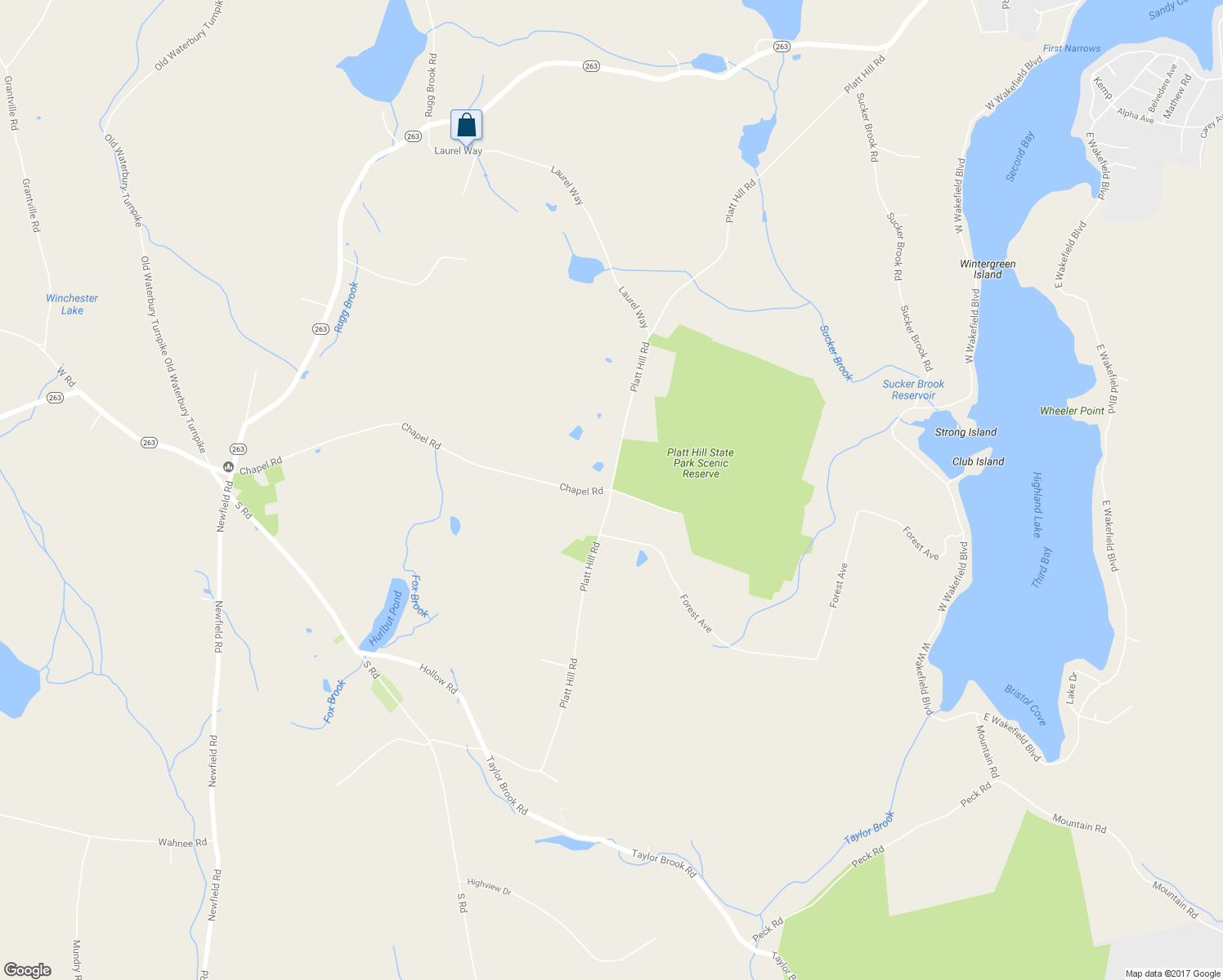 map of restaurants, bars, coffee shops, grocery stores, and more near 433 Platt Hill Road in Winchester