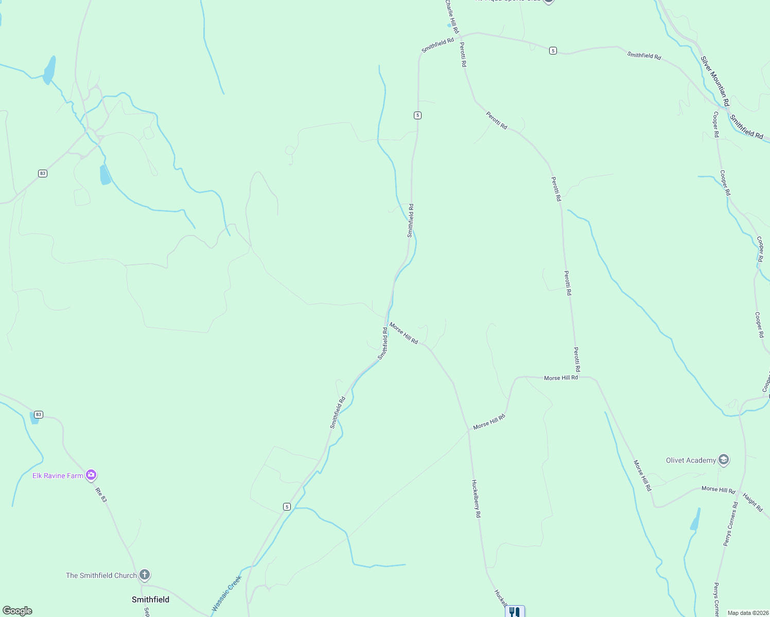 map of restaurants, bars, coffee shops, grocery stores, and more near 303 Smithfield Road in Dutchess County