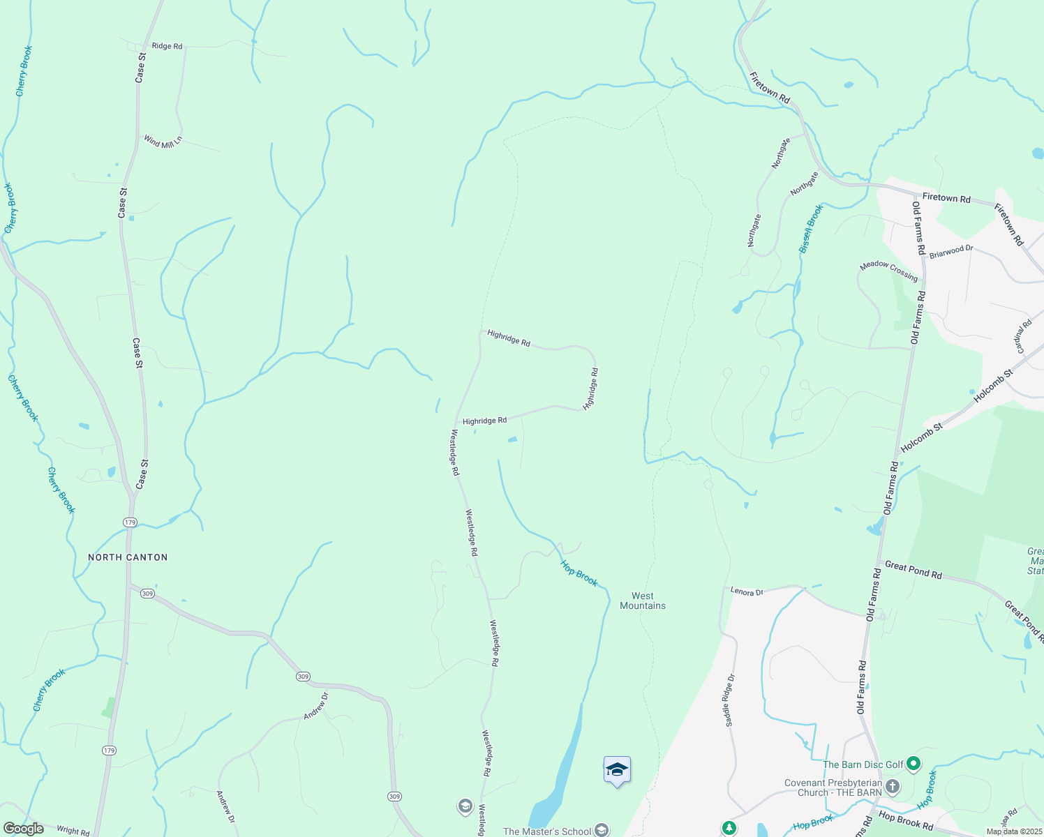 map of restaurants, bars, coffee shops, grocery stores, and more near 4 Woodlot Rd in Simsbury