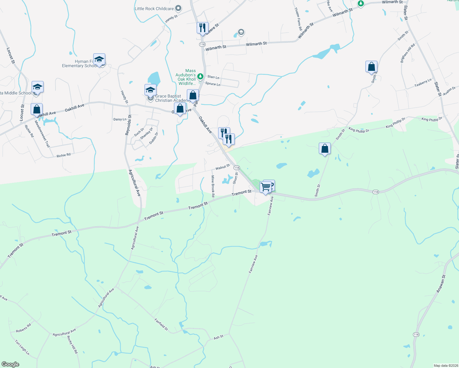 map of restaurants, bars, coffee shops, grocery stores, and more near 10 Short St in Rehoboth