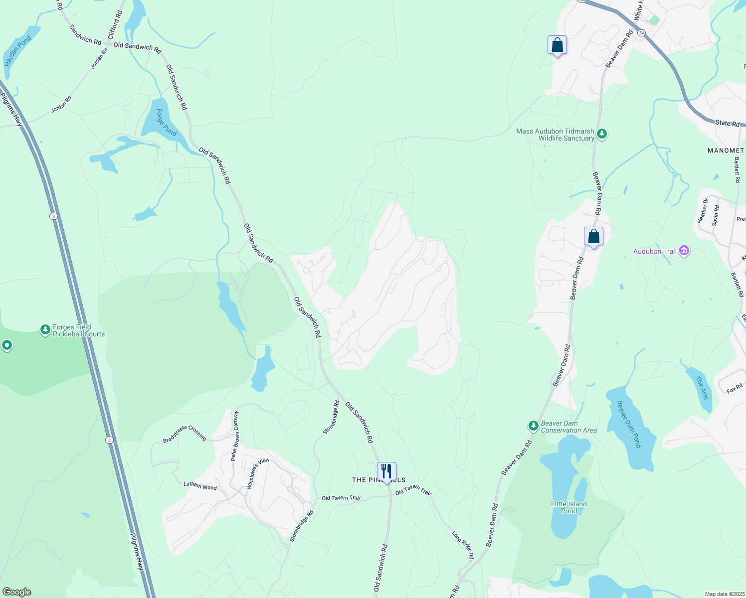 map of restaurants, bars, coffee shops, grocery stores, and more near 4 Skipping Stone in Plymouth