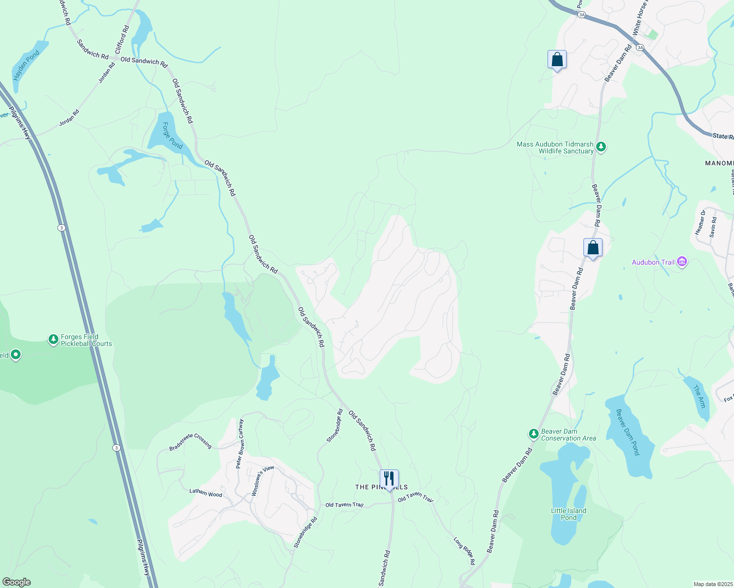 map of restaurants, bars, coffee shops, grocery stores, and more near 4 Skipping Stone in Plymouth