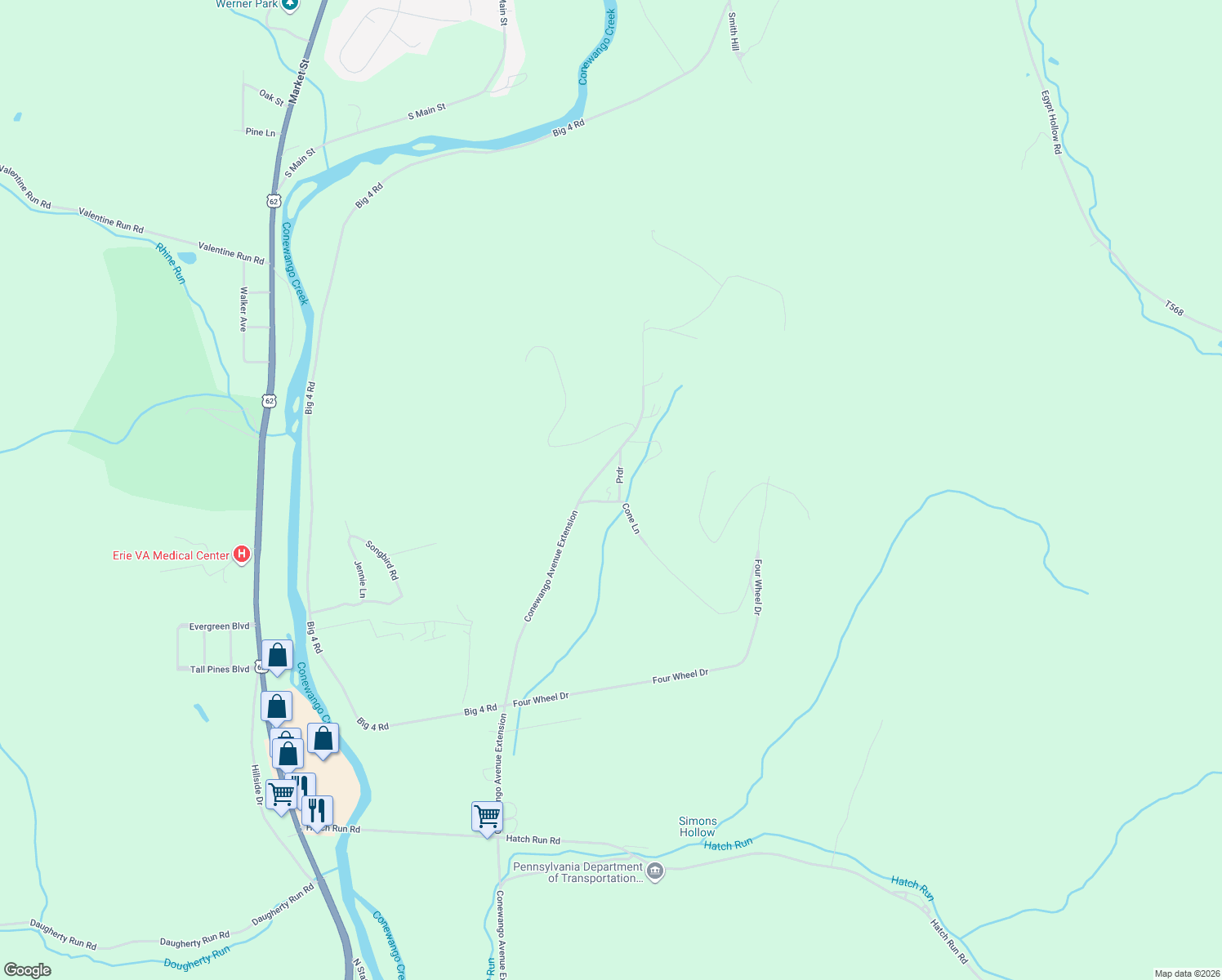 map of restaurants, bars, coffee shops, grocery stores, and more near 77 Cone Lane in Warren