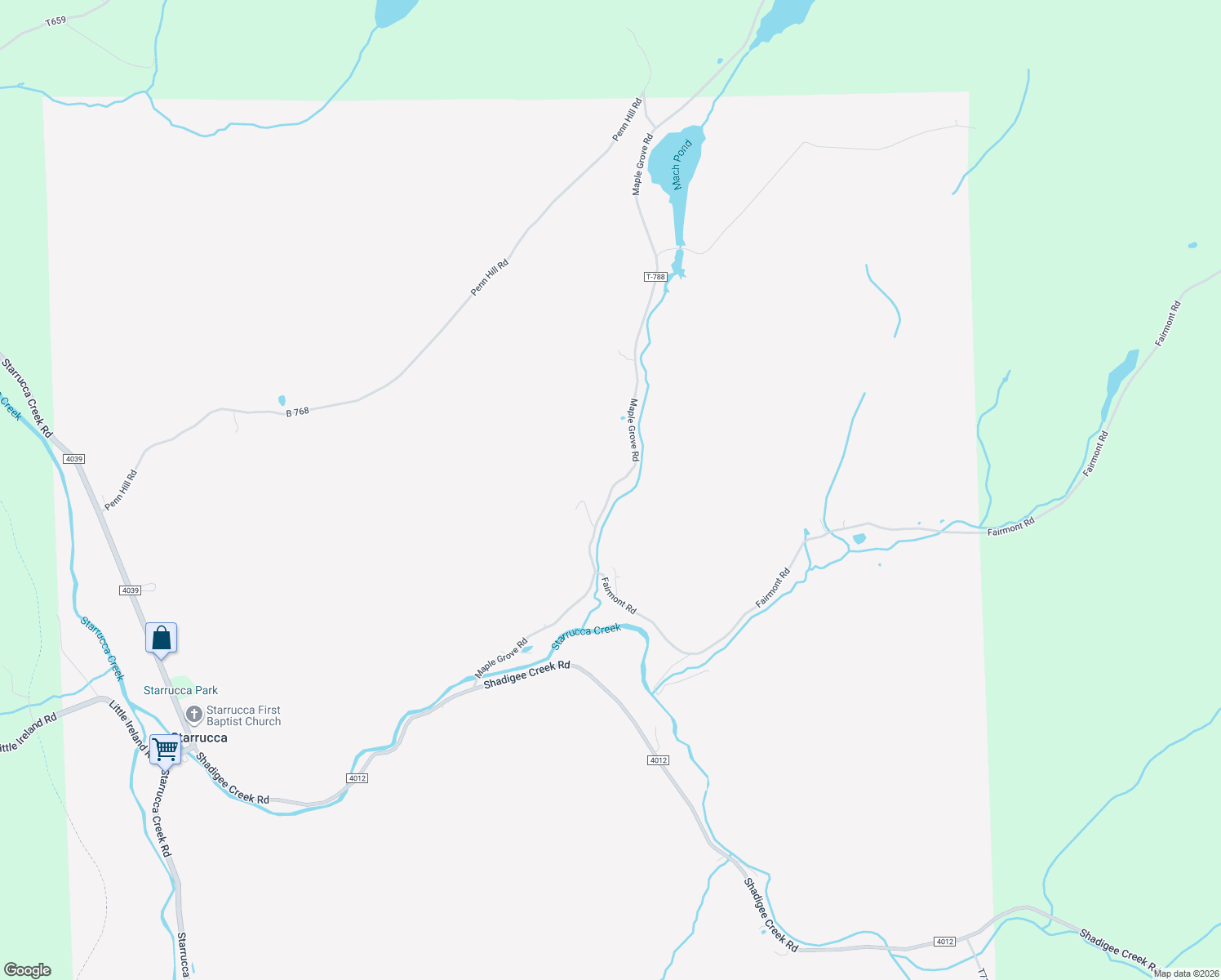 map of restaurants, bars, coffee shops, grocery stores, and more near 121 Maple Grove Rd in Starrucca