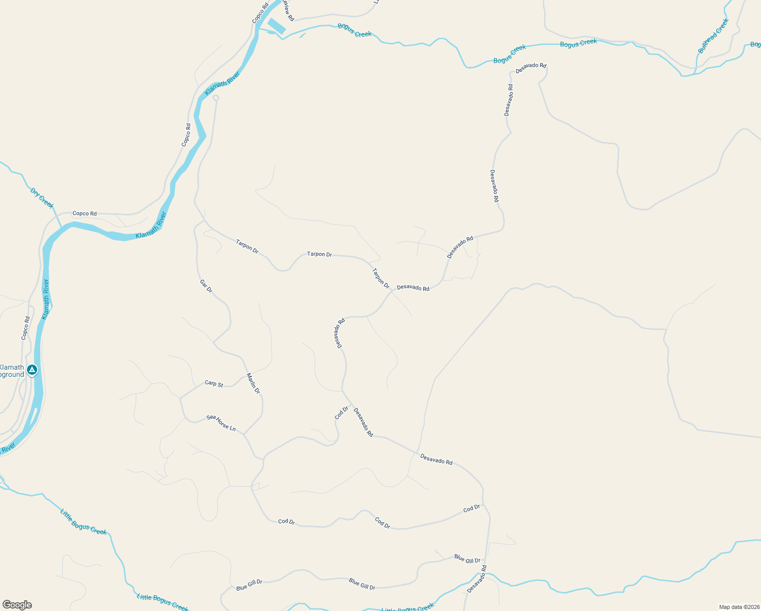 map of restaurants, bars, coffee shops, grocery stores, and more near 13254-13398 Desavado Road in Montague