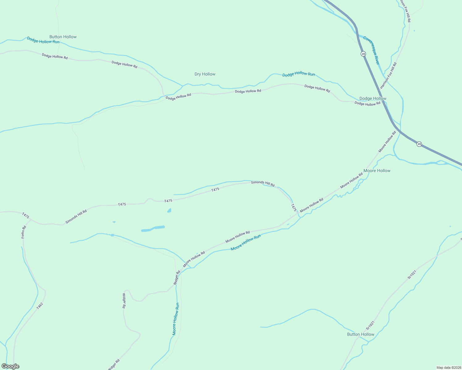map of restaurants, bars, coffee shops, grocery stores, and more near 766 Simonds Hill Road in Ulysses