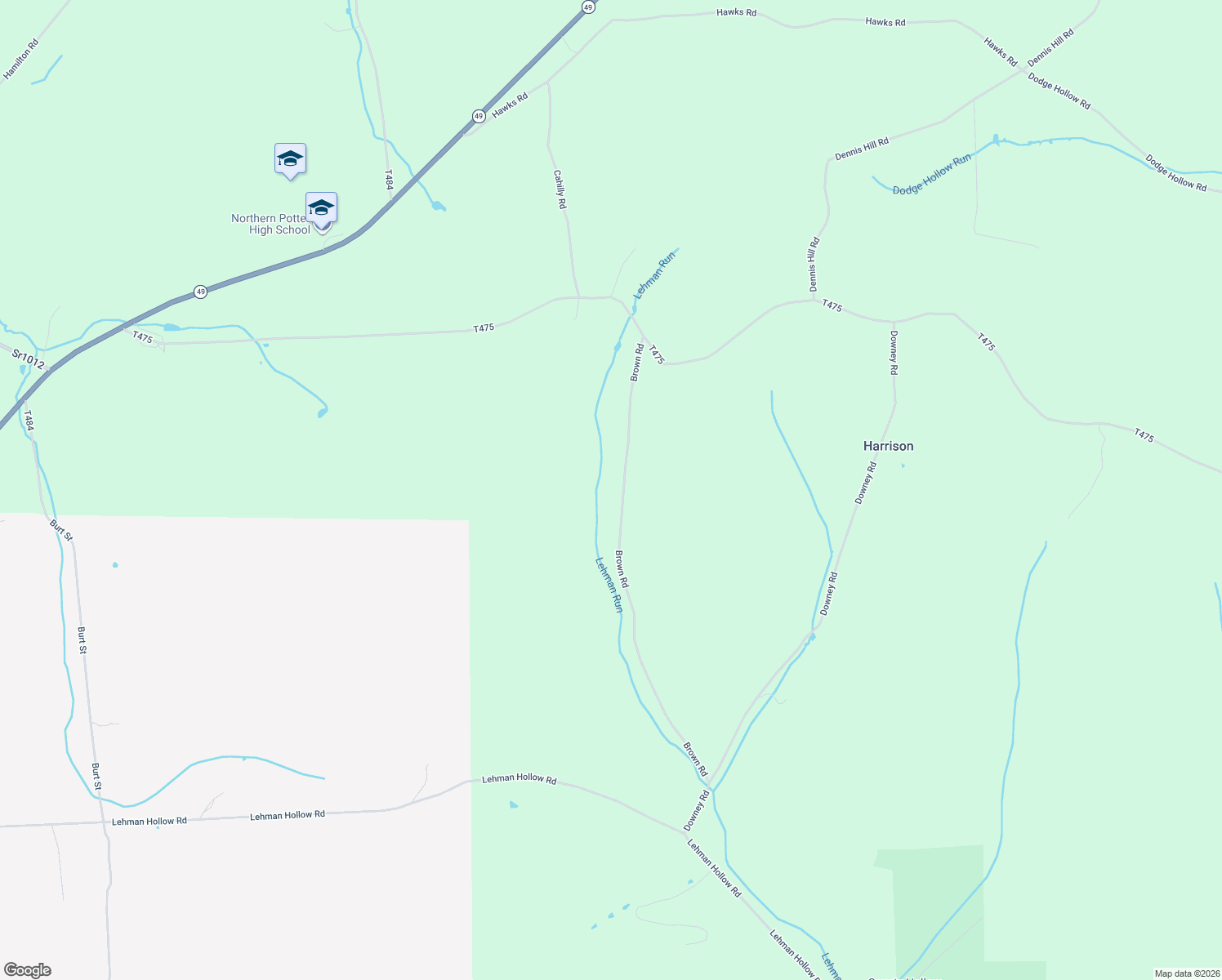 map of restaurants, bars, coffee shops, grocery stores, and more near 350 Brown Road in Ulysses