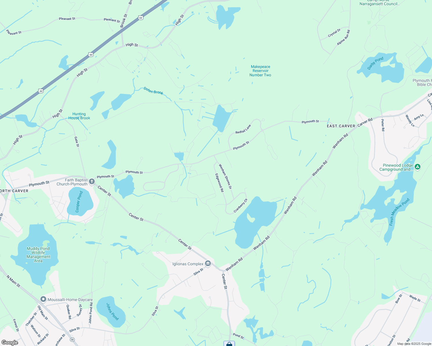 map of restaurants, bars, coffee shops, grocery stores, and more near 7 Edgewood Rd in Carver