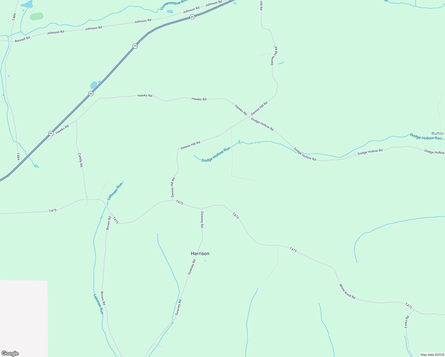 map of restaurants, bars, coffee shops, grocery stores, and more near 653 Dennis Hill Road in Ulysses