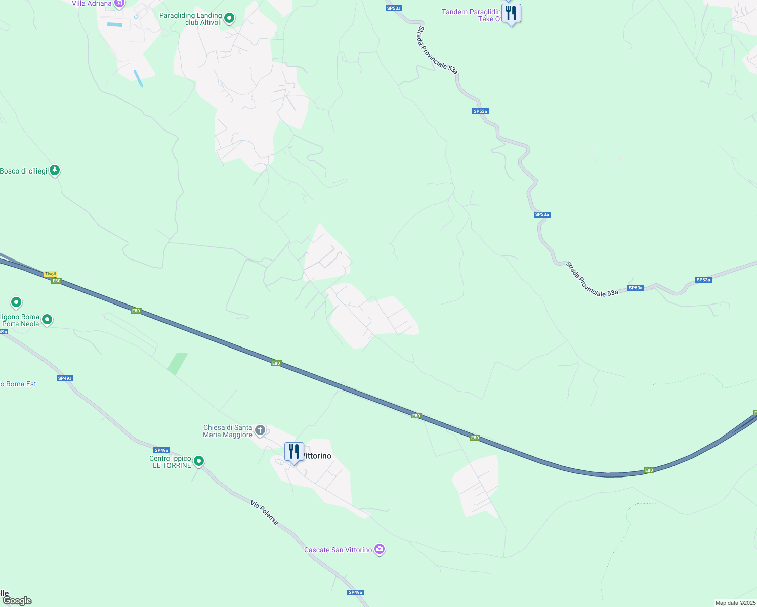 map of restaurants, bars, coffee shops, grocery stores, and more near 7 Via Seneca in Città metropolitana di Roma Capitale