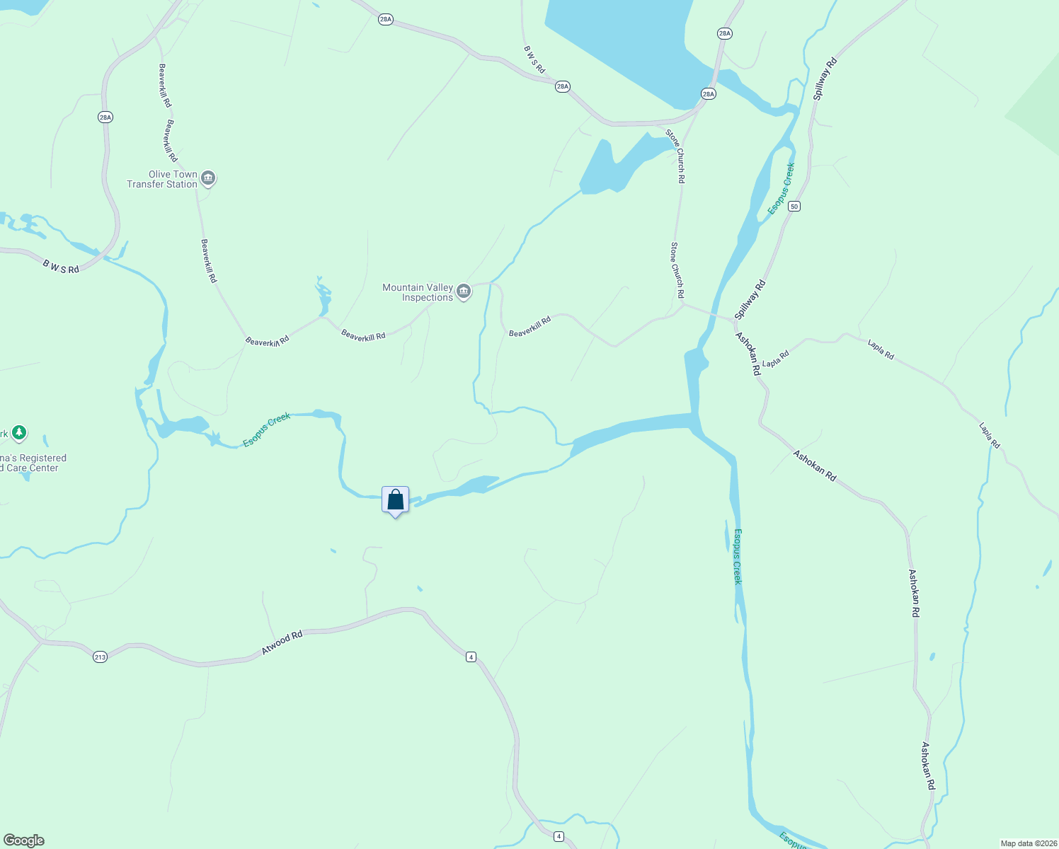 map of restaurants, bars, coffee shops, grocery stores, and more near 145 Beaverkill Road in Kingston