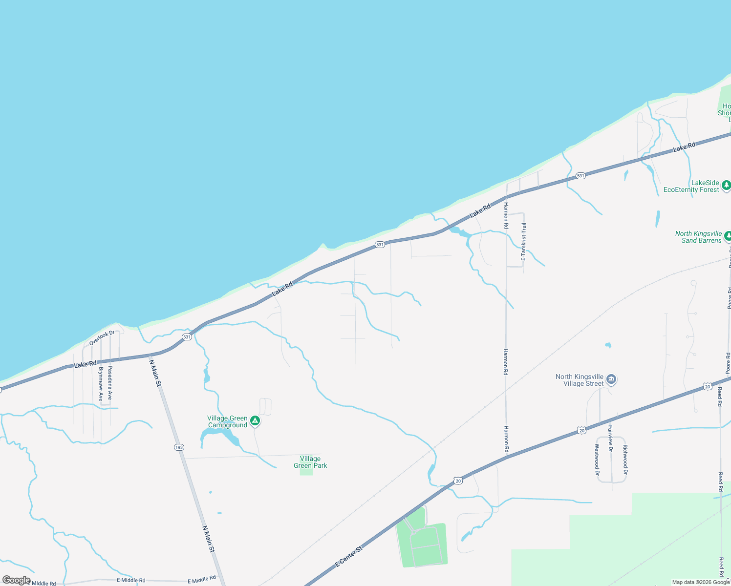 map of restaurants, bars, coffee shops, grocery stores, and more near 3007 Katie Jane Lane in Conneaut