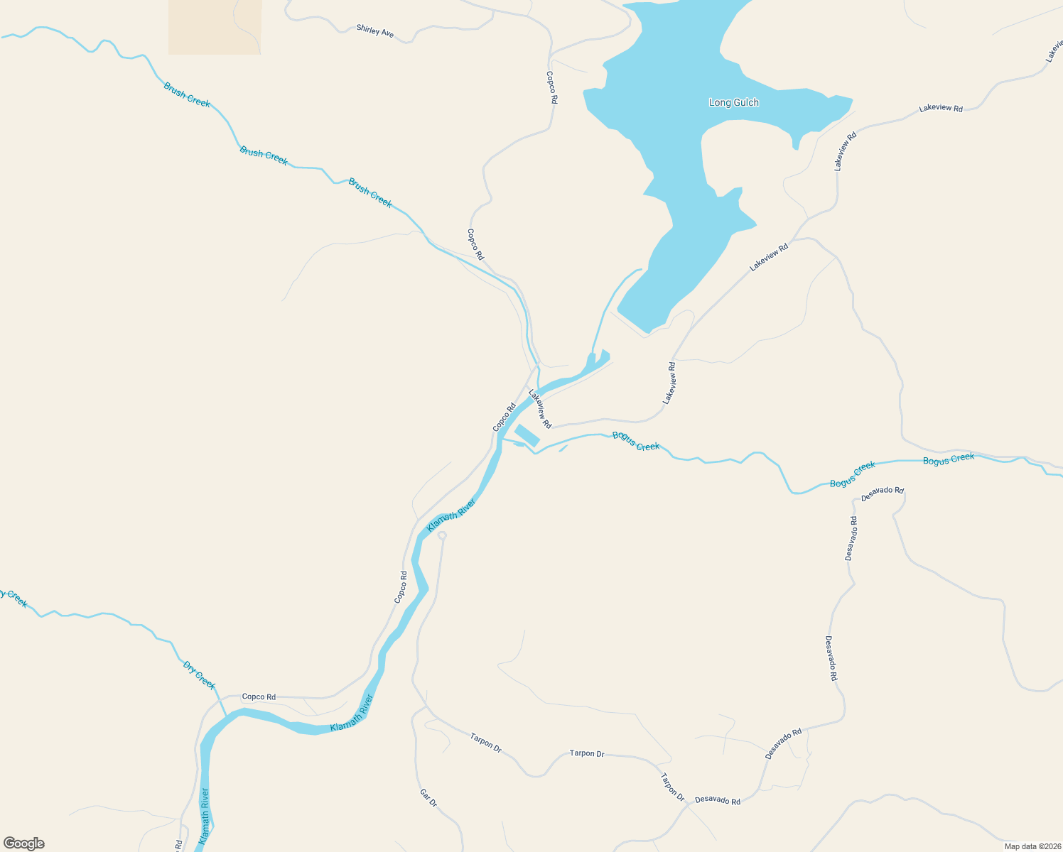 map of restaurants, bars, coffee shops, grocery stores, and more near 8638 Lakeview Road in Hornbrook