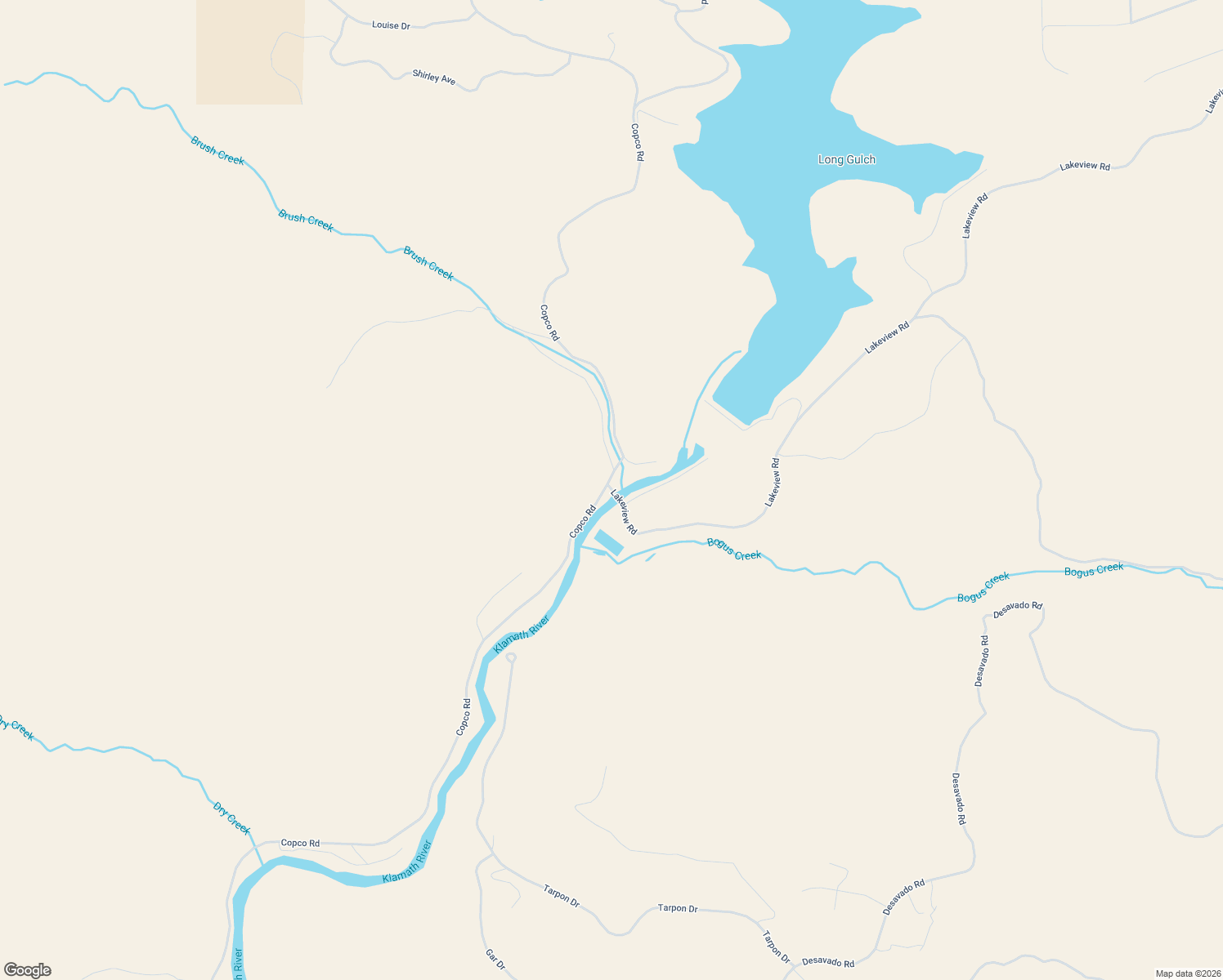 map of restaurants, bars, coffee shops, grocery stores, and more near 8638 Lakeview Road in Hornbrook