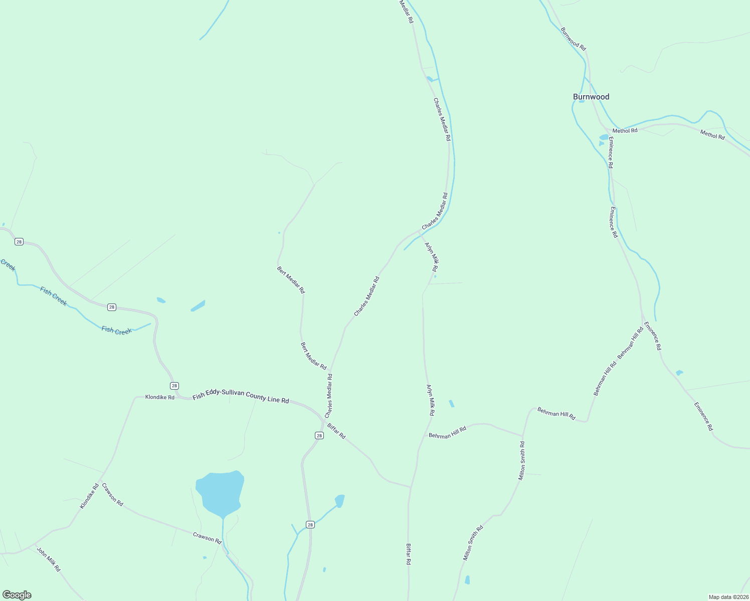 map of restaurants, bars, coffee shops, grocery stores, and more near 18 Charles Medlar Road in Long Eddy