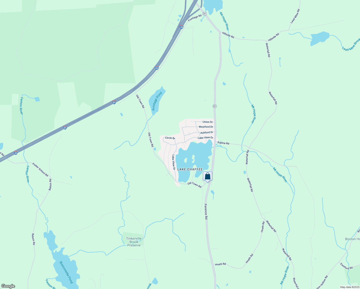 map of restaurants, bars, coffee shops, grocery stores, and more near 73 Lake View Drive in Ashford