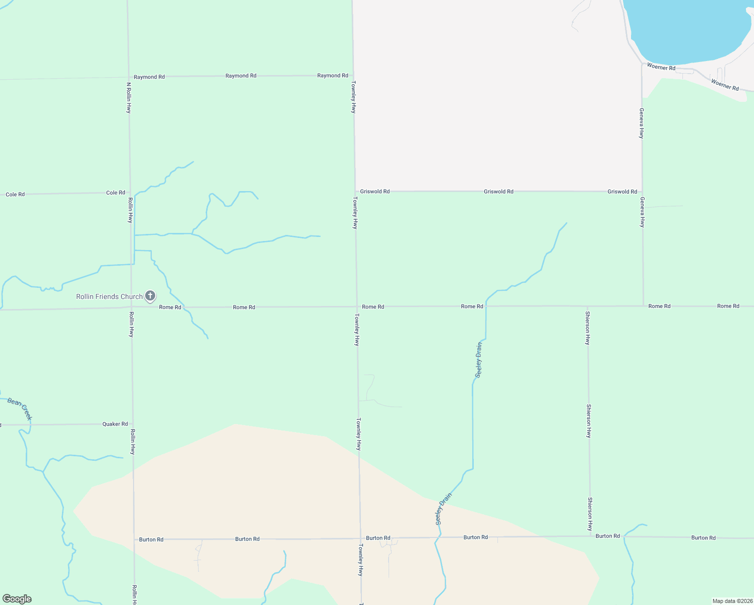 map of restaurants, bars, coffee shops, grocery stores, and more near 15944 Rome Road in Lenawee County