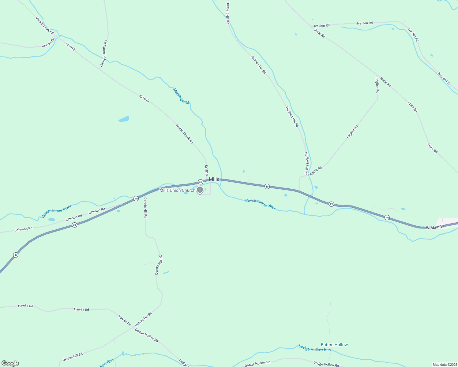 map of restaurants, bars, coffee shops, grocery stores, and more near 5086-5122 Highway 49 in Mills