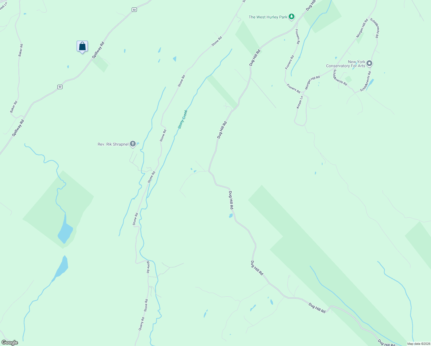 map of restaurants, bars, coffee shops, grocery stores, and more near 600 Dug Hill Road in Hurley