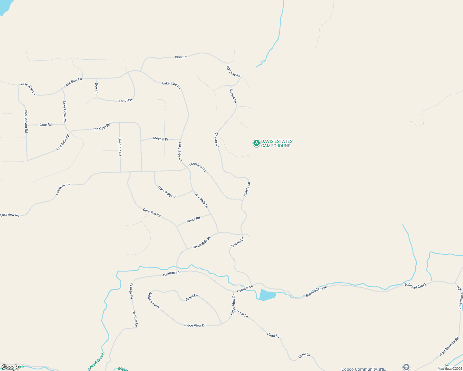 map of restaurants, bars, coffee shops, grocery stores, and more near 15455 Shasta Lane in Hornbrook