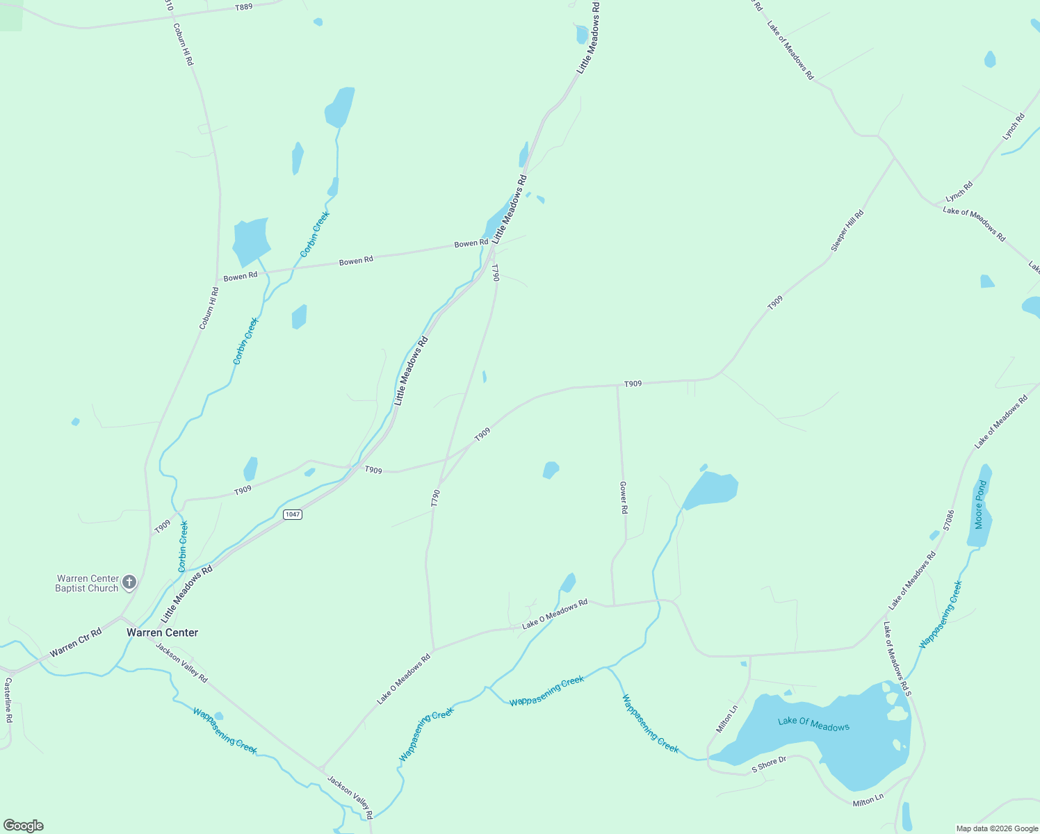 map of restaurants, bars, coffee shops, grocery stores, and more near 621 Sleeper Hill Road in Warren Center