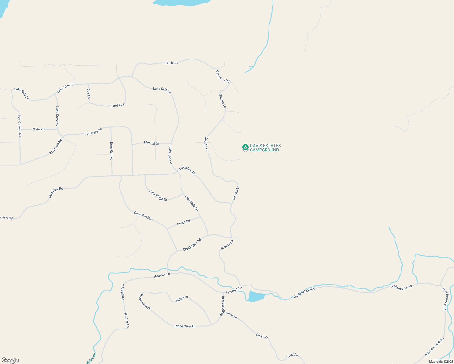 map of restaurants, bars, coffee shops, grocery stores, and more near 15455 Shasta Lane in Hornbrook