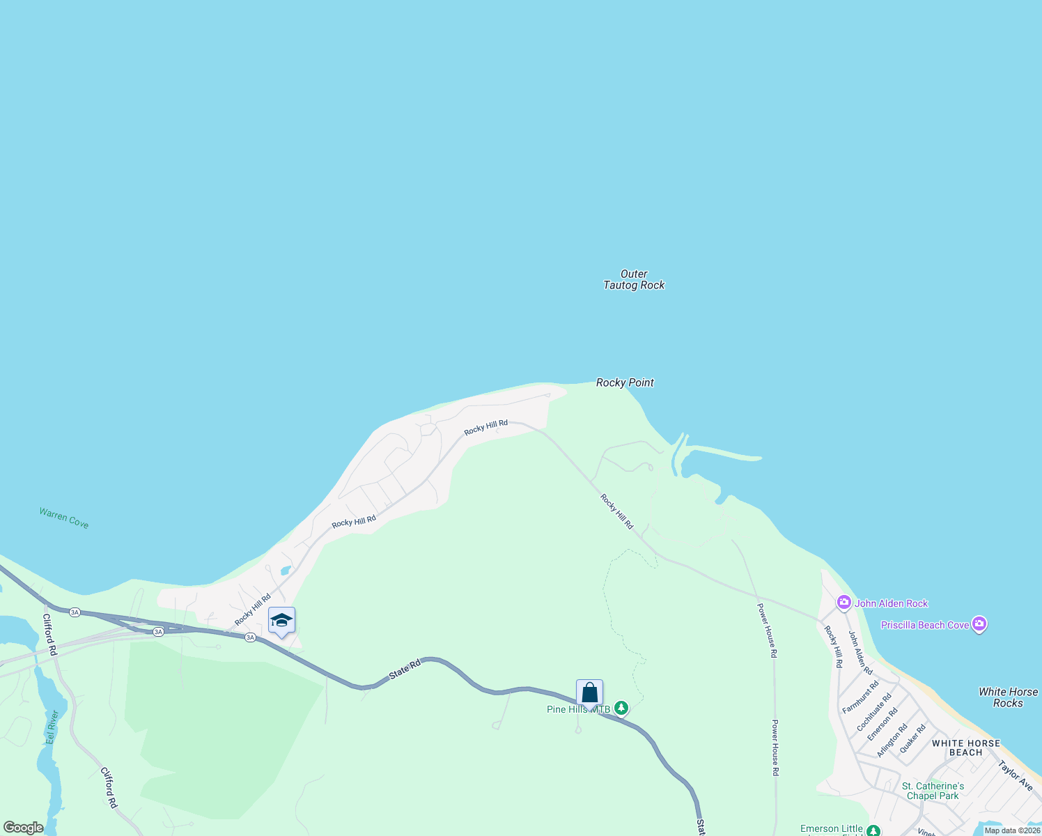 map of restaurants, bars, coffee shops, grocery stores, and more near 240 Rocky Hill Road in Plymouth