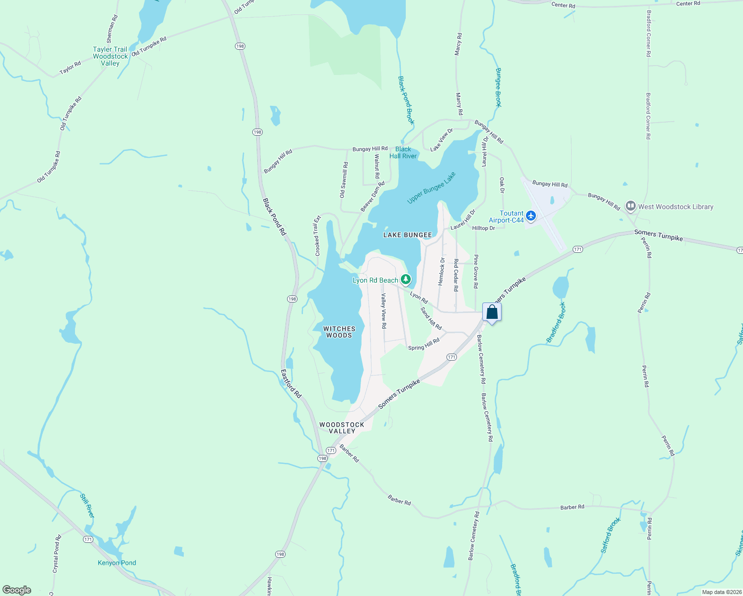 map of restaurants, bars, coffee shops, grocery stores, and more near 111 Indian Spring Road in Woodstock