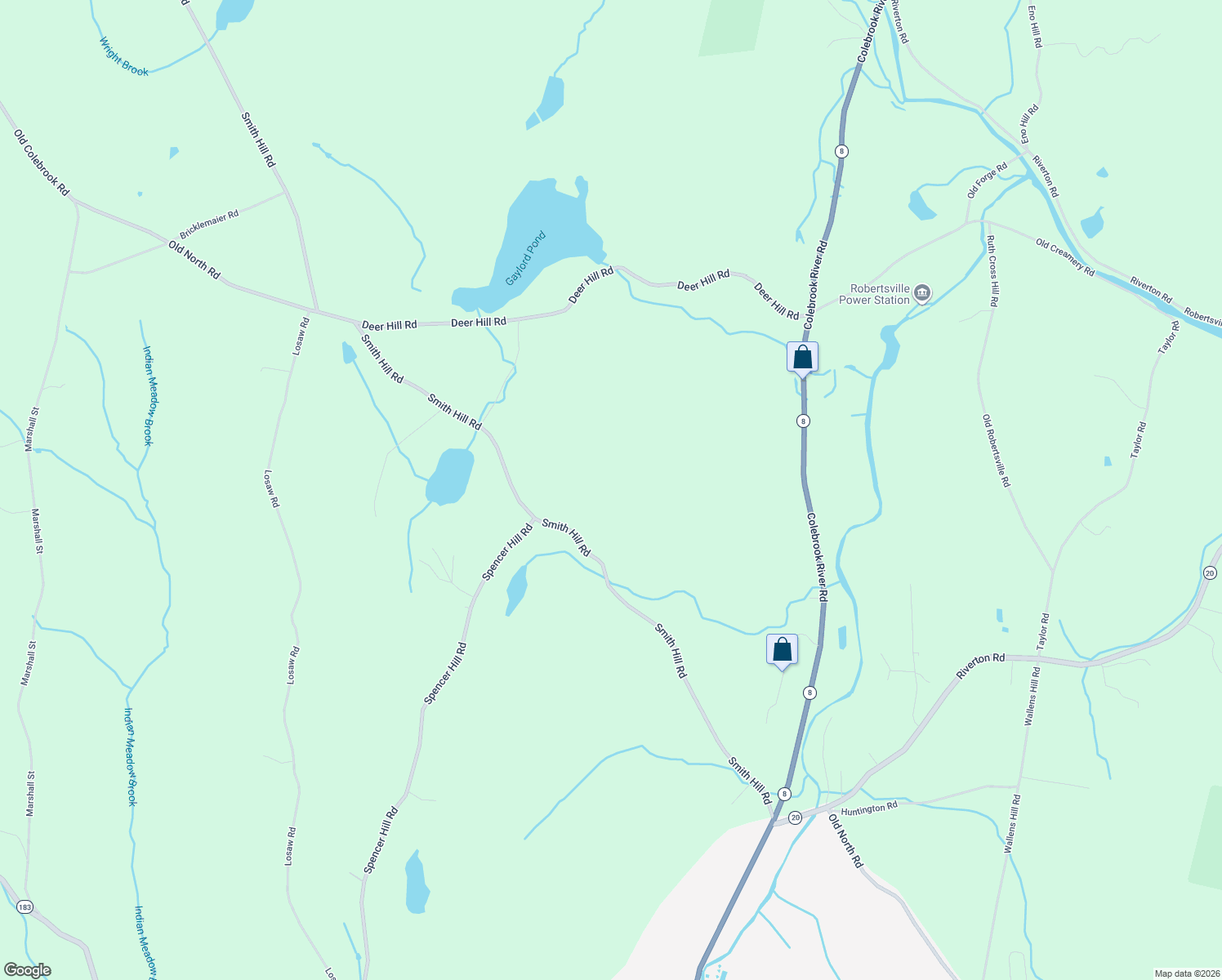 map of restaurants, bars, coffee shops, grocery stores, and more near 214 Smith Hill Road in Winsted